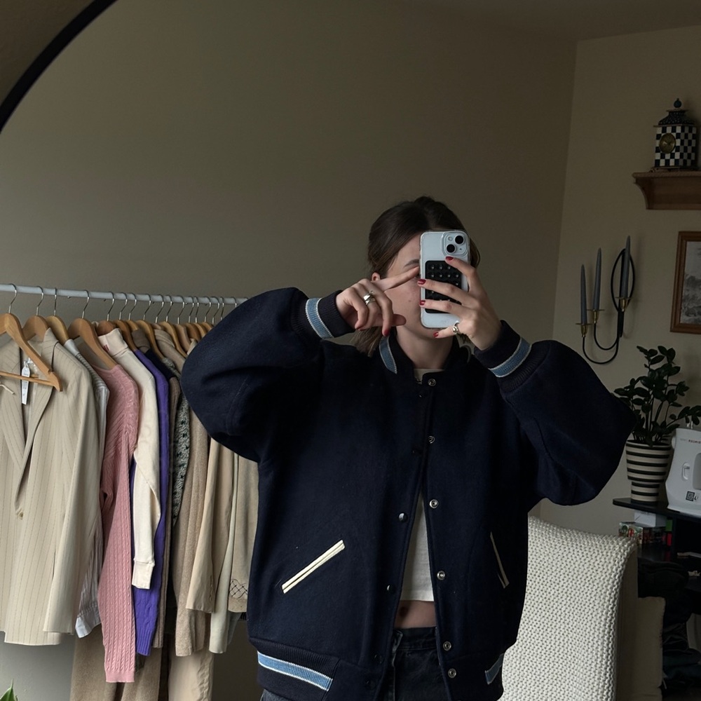 Vintage Navy Varsity Jacket